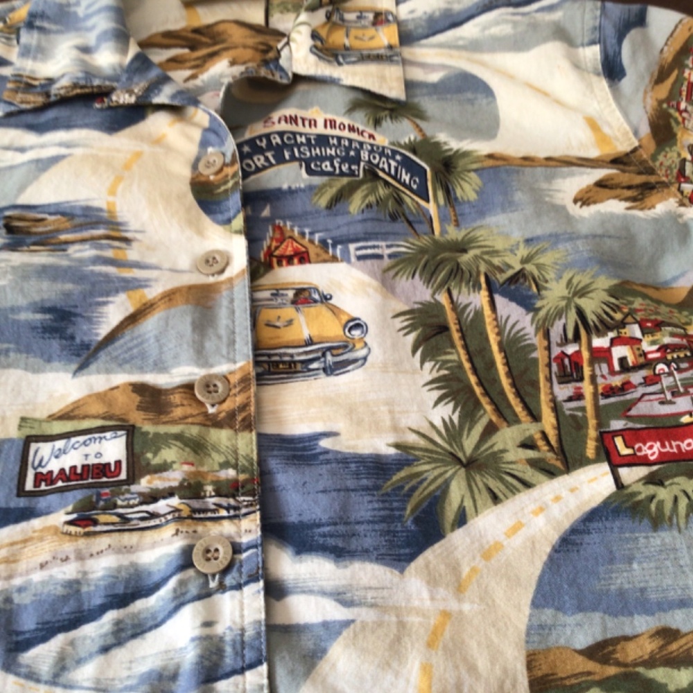 Liz Claiborne Lizwear Large So. Calif. Shirt Malibu, Santa Monica, Laguna Beach - Picture 2 of 12